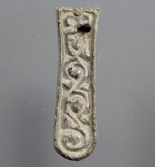 Stunning Strap - End,  Avaric,  Avars,  Silvered,  Dark Ages,  7.  - 8.  Century A.  D. photo