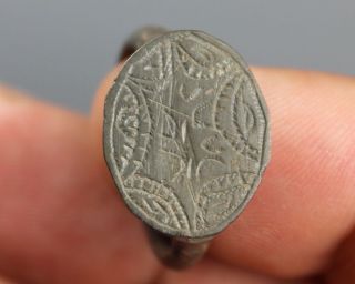Large Fingerring,  Bronze,  Geometric Pattern,  Medieval,  9.  - 12.  Century A.  D. photo