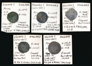10 English Hammered Silver Pennies (1272 - 1483 Ad) Hi - Res Images photo