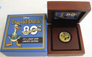 Donald Duck 80th Anniversary Gold Limited Proof Coin 2014 @ The photo