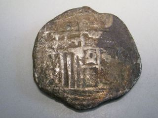 Silver 4 Reales Cob.  Spanish Colonial Mexico.  12.  92g,  28.  6mm. photo