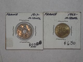 France 1917 & 1962 10 Centimes photo