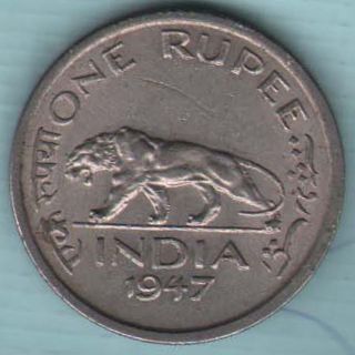 Republic India - 1947 - Lahore - One Rupee - Kg Vi - Rare Coin W - 50 photo