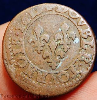 Old Canadian Treasure Coin 1619 France Tournois (fr37) photo
