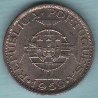 Portuguese India Goa - 1959 - One Escudo - Rare Coin W - 37 photo
