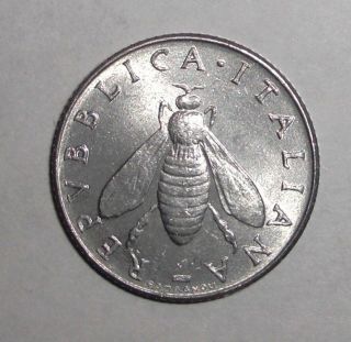 1954 - R Italy 2 Lire,  Honey Bee,  Insect,  Bug,  Animal Wildlife Coin photo