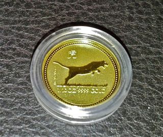 Australian Perth 1998 1/10 Troy Oz Gold Year Of The Tiger Lunar Coin photo