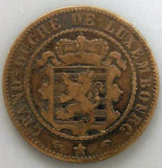 1855 Luxembourg 10 Centimes Km 23.  2 photo