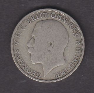 British 1921 Kgv Florin,  Two Shillings,  Circulated And Worn. photo