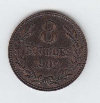 1902 Guernsey Penny ' 8 Doubles '. photo