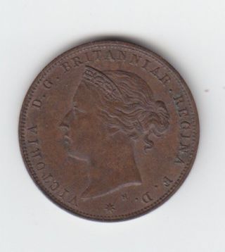 1877 Jersey Halfpenny ' 1/24 Of A Shilling '. photo