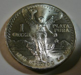 1985 1oz.  999 Silver Mexican Libertad Plata Pura Onza photo