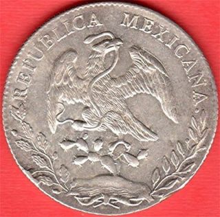 Mexico Guanajuato 1892 - Gors 8 Reales Silver Coin,  Brilliant,  Sharp Edges photo