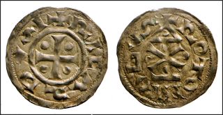 Q29: Medieval France - Normandie,  Richard I 943 - 996 Hammered Silver Denier photo