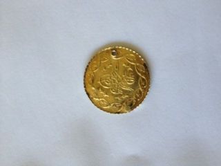 Antique Islamic Turkey Osman Ottoman Gold Coin 1.  3gr.  14k photo