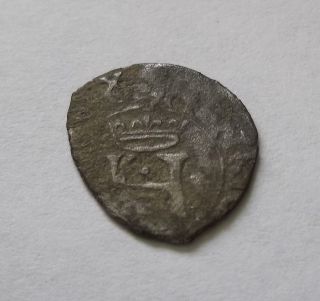 France Medieval Coin,  Crowned H / Short Cross /fluer - De - Lis (henri Iv Liard?) photo