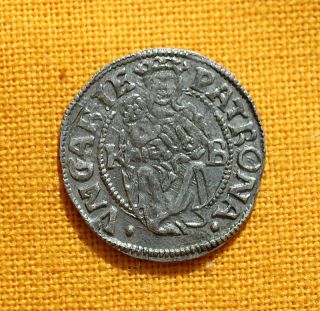 Medieval Hungarian Coin - I.  Ferdinand Silver Denar 1528.  Madonna Denar photo