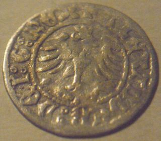 1501 - 1506 Poland Alexander I Hammered Silver 1/2 Half Grosz - Krakow photo