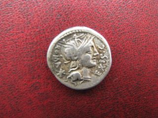 Roman Republic Ar Denarius M.  Sergius Silus 116 - 115 Bc Horseman And Barbarian photo