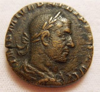 Roman:imperial 248 Ad Sestertius Of Philip I (the Arab) Felicitas Standing Left photo