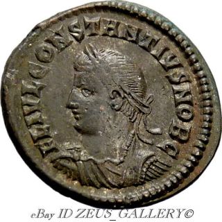 Constantius Ii & Son / Reign Of Constantine The Great Ancient Roman Coin photo