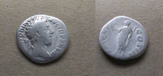 Coin Marcus Aurelius Roman Denarius 161 - 180 A.  D 0774 photo