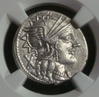 Roman Republic: M.  Papirius Carbo,  Silver Ar Denarius Ca.  121 Bc.  Ngc Ch Xf photo