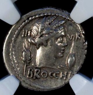 Roman Republic L.  Fur.  Brocchus Bc C.  63 Ar Denarius Ngc Ch Vf Silver photo