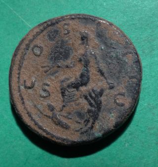 Tater Roman Imperial Ae As Coin Of Hadrian River God Very Rare photo