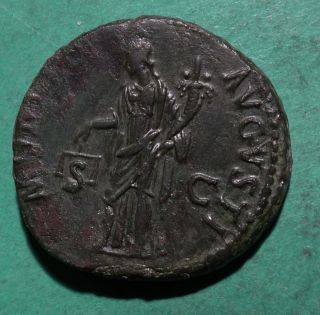 Tater Roman Imperial Ae As Coin Of Domitian Moneta photo