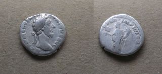 Antique Coin Silver Commodus Roman Denarius Ad 177 - 192 0785 photo