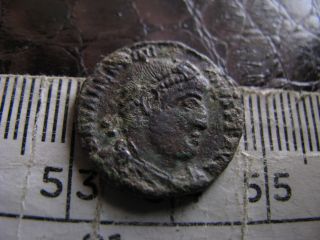 Ancient Roman Coin,  Valentinian,  Has Some Good Detail (c) photo