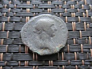 Billon Denarius Of Trajan 98 - 117 Ad Ancient Roman Coin photo