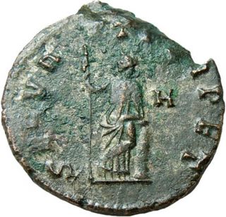 Gallienus Ae Antoninianus Security Legs Crossed Scepter Authentic Roman Coin photo
