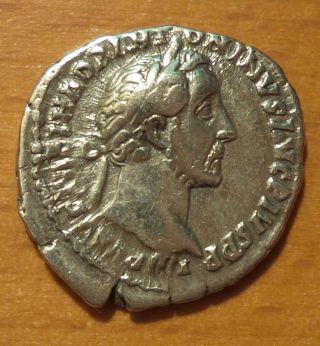 Roman Tranquilitas Ar Denarius Of Antoninus Pius photo