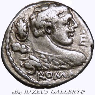 Hercules Club Roma Male & Figure Cornelia25 Ancient Roman Silver Denarius Coin Z photo