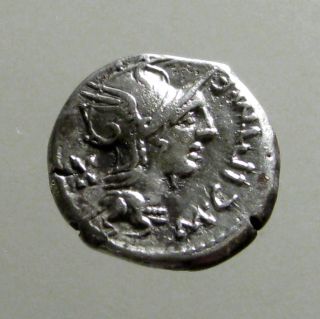 Cipia 1 Silver Denarius_roman Republic_helmeted Roma & Victory In Biga photo