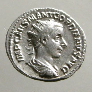 Gordian Iii Silver Antoninianus_fides Holding Scepter photo