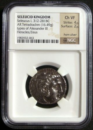 Seleucid Kingdom: Seleucus I Nicator,  Ar Teradrachm,  312 - 281 Bc,  Ngc Ch Vf photo