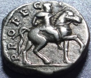 193 - 211 Ad Ancient Rome Silver Denarius,  Emperor Septimius Severus On Horseback photo