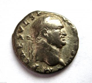 69 - 79 A.  D British Found Emperor Vespasian Roman Silver Denarius Coin photo