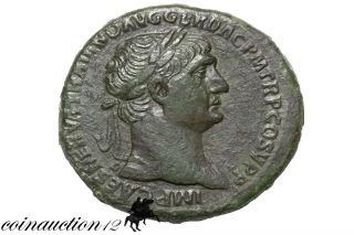 Roman Ae Sestertius Coin Trajan,  S.  P.  Q.  R Optimo Principi S.  C Vid Dac photo