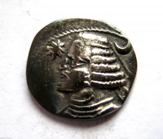Circa.  350 - 300 A.  D Unresearched Parthian Empire Ar Silver Drachma Coin.  Vf photo