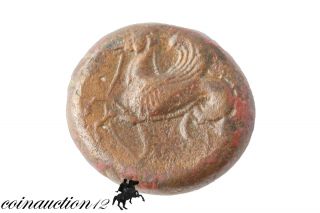 Syracuse Sicily Coin Ae 18 Trias,  Head Of Athena,  Hippocamp photo