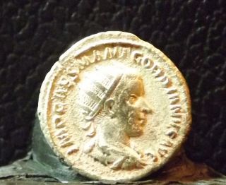 Scarce Gordian Iii (238 - 239 A.  D. ) Silver Denarius 22mm Rev: Concordia Seated photo