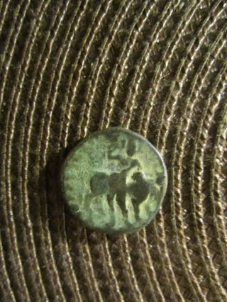 Kushan Bronze Tetradrachm 100 - 128 Ce photo