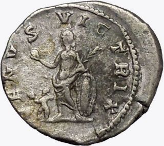 Plautilla Caracalla ' S Wife 202ad Ancient Silver Roman Coin Venus Cupid I42965 photo