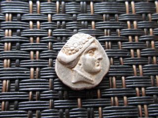 Ancient Greek Coin - Greek City Histiaia In Euboia - Silver Ar Triobol 300 - 200 Bc photo