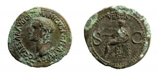 Roman Imperial Coin - Caligula (37 - 41) Ad.  As.  Rome. photo