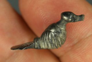 Stunning Duck,  Silver,  Protection Amulet,  Charm,  Roman,  1.  - 2.  Century A.  D. photo